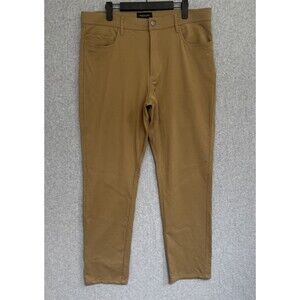 Unbound Merino Men's Wool Travel Pants Relaxed Fit Beige Sandstone 34x30